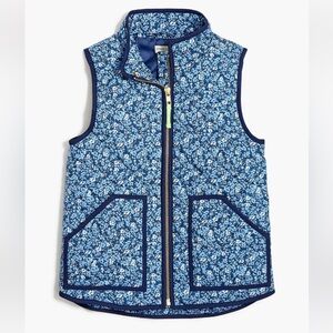 EUC JCrew Crewcuts Floral Quilted Vest in Blue